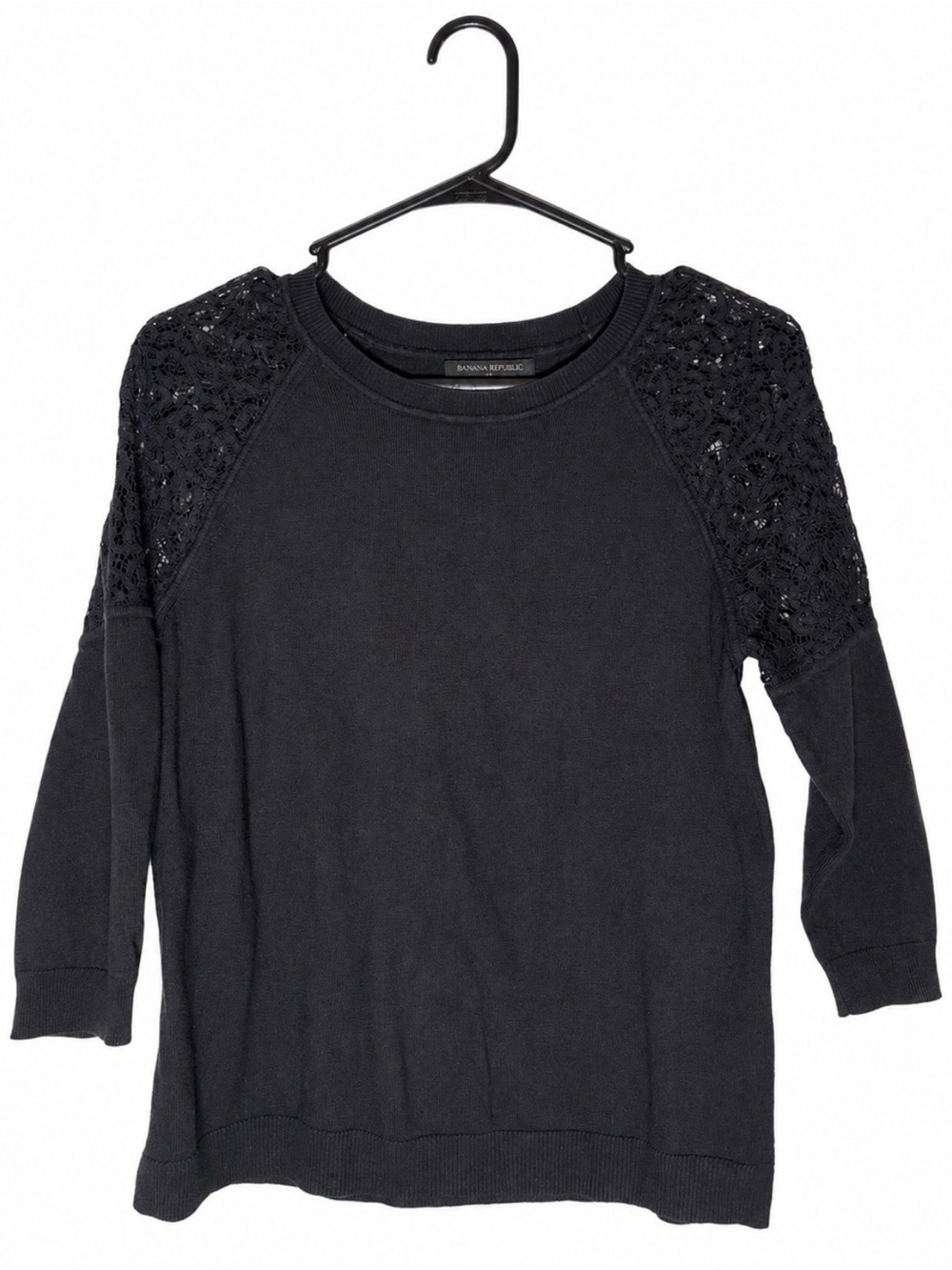 Banana Republic Black Lace-Panel Sweatshirt